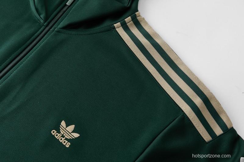 2026 Adidas Navy Green  Full Zipper Jacket + Long Pants