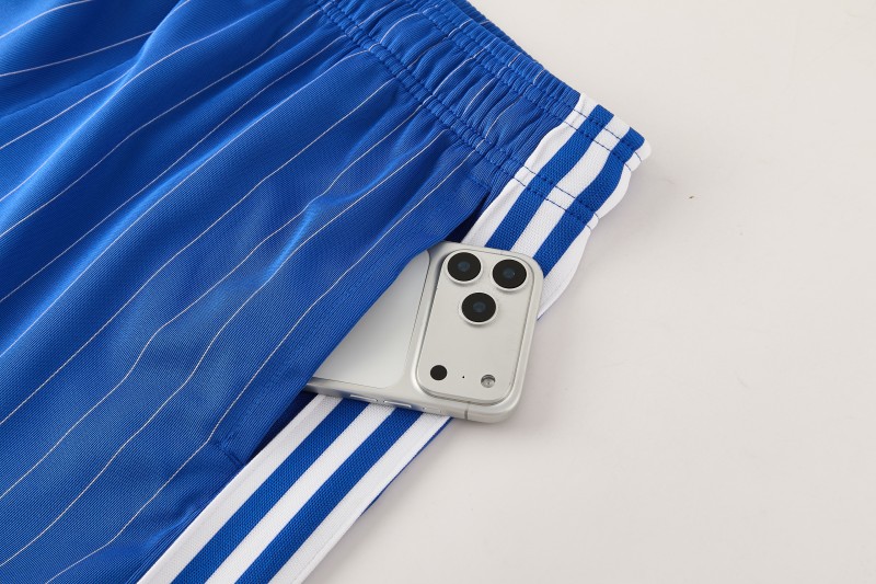 26/27 Chelsea FC White Stripes Short Sleeve+Blue Soccer Shorts