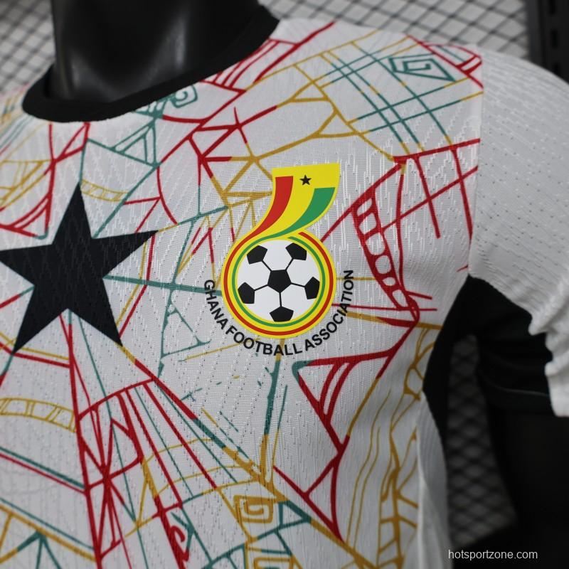 Player Version 2026 Ghana White with Multicolor Pattern Special Edition Jersey