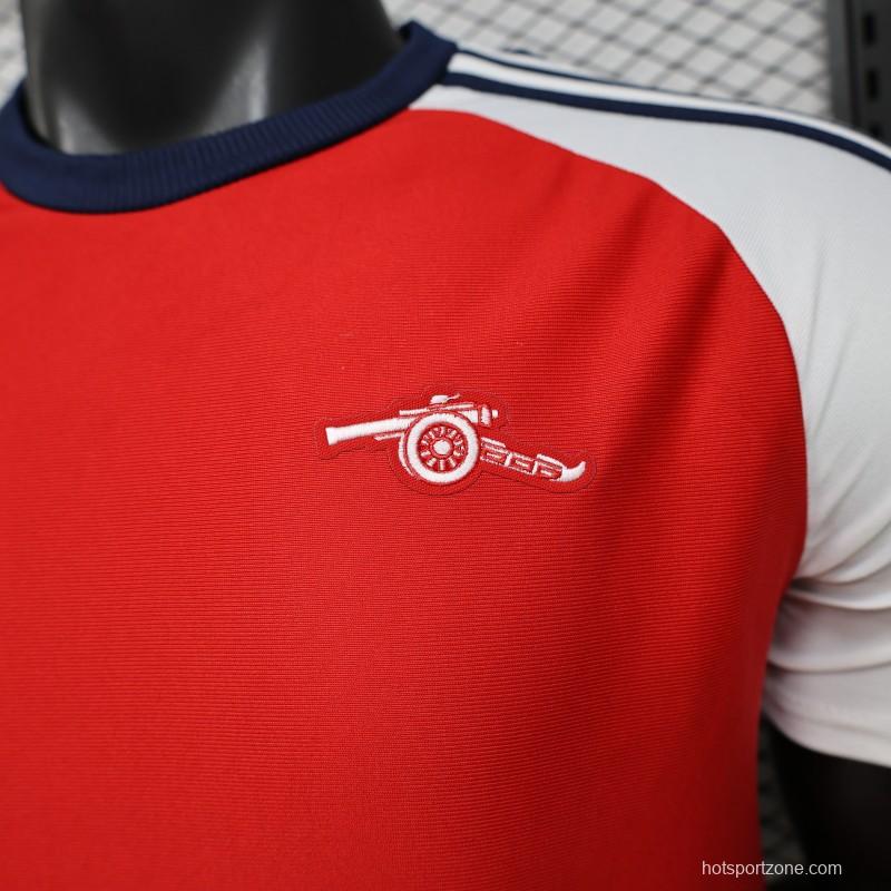 Player Version 2026  Arsenal x Adidas Originals Red with White Raglan Sleeve Home Jersey