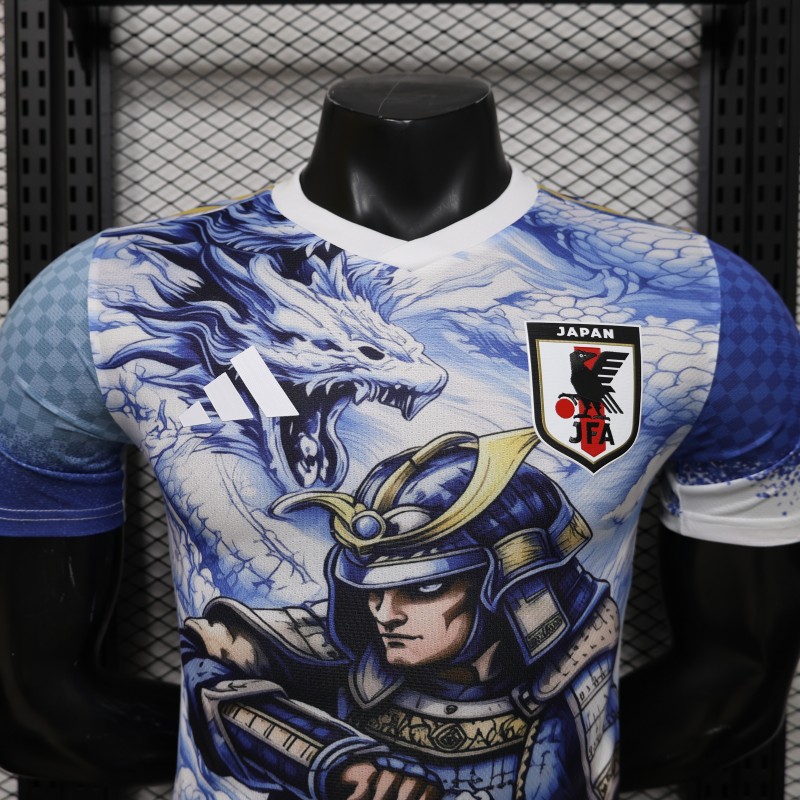 Player Version 2026 Japan Adidas Special Edition "Samurai Blue Dragon" Full Sublimation White Jersey