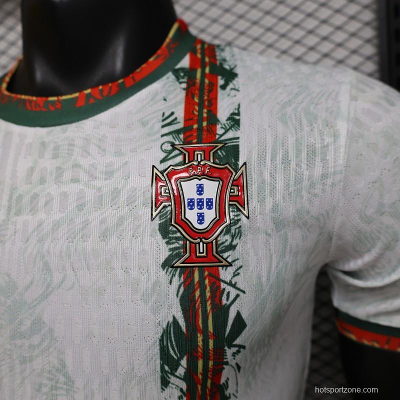 Player Version 2026 Portugal FPF Nike Special Edition White Lion Embossed Heritage Jersey