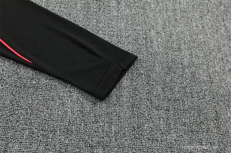 26/27 Brazil Black & Red Half Zipper Jacket Tracksuit + Long Pants