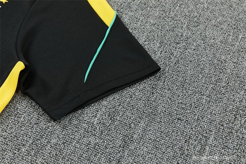 2026 Brazil Black & Yellow Short Sleeve+Soccer Shorts
