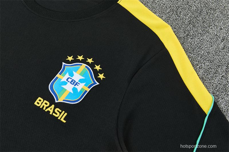 2026 Brazil Black & Yellow Short Sleeve+Soccer Shorts