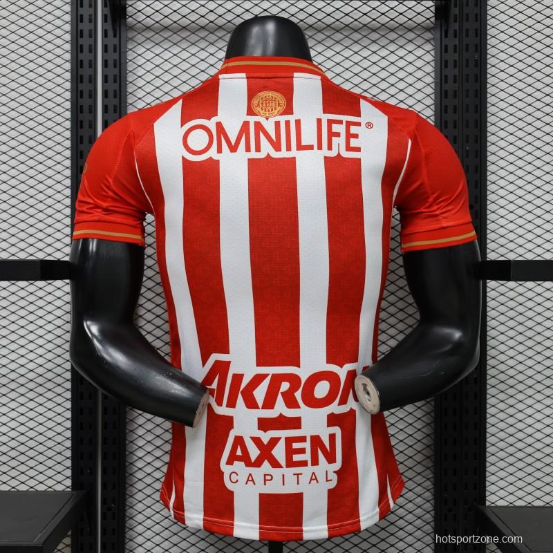 Player Version 26/27 Chivas de Guadalajara Red & White Stripes Home Jersey