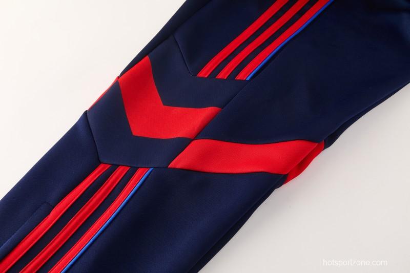 2026/27 Adidas Originals Red  Full Zipper Jacket Tracksuit + Navy Blue Long Pants