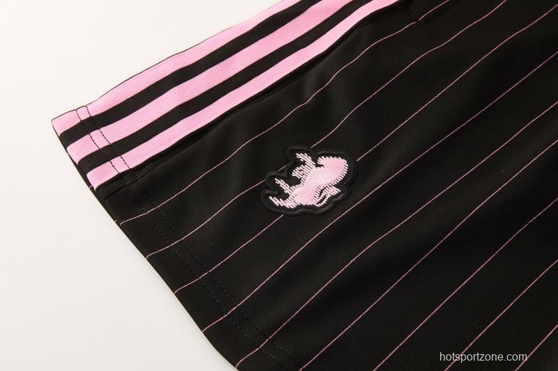 2026/27 Inter Miami CF Black Pinstripe Short Sleeve+Soccer Shorts
