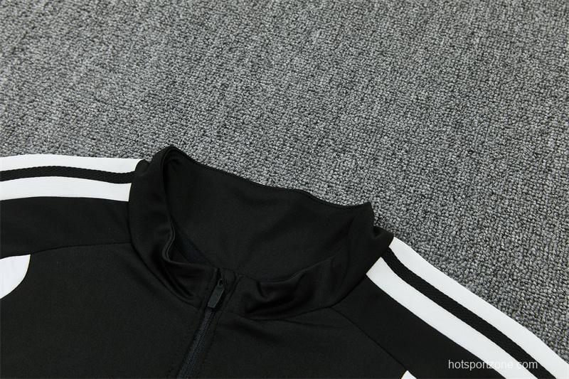2026 Spain Black & White Half Zipper Jacket Tracksuit + Long Pants