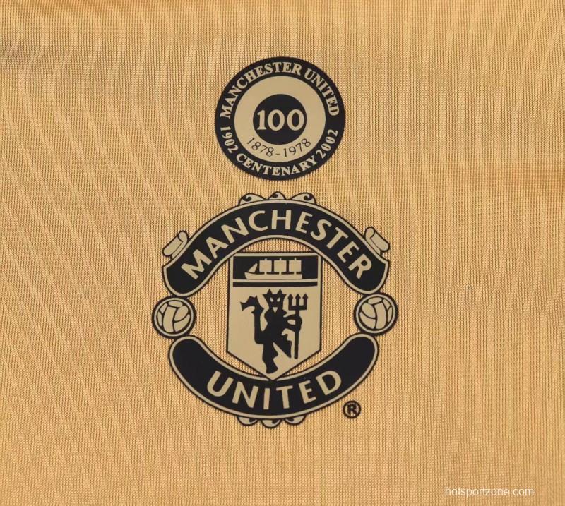 Retro Kids 01/02 Manchester United Centenary Golden Reversible Jersey