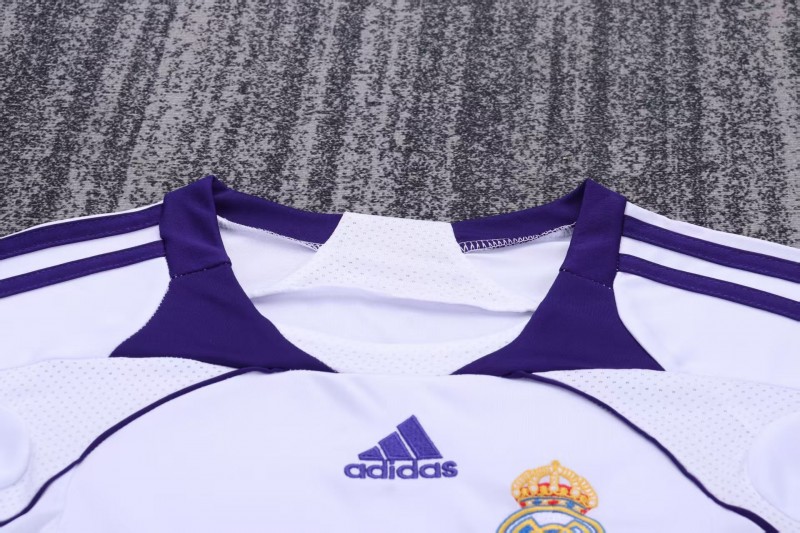 Retro 2007/08 Kids Real Madrid White & Purple Home Jersey