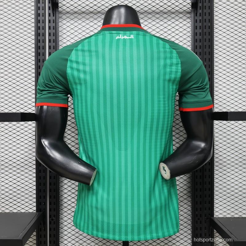 Player Version 26/27 Algeria Away Green with Tonal Vertical Stripe  Jersey