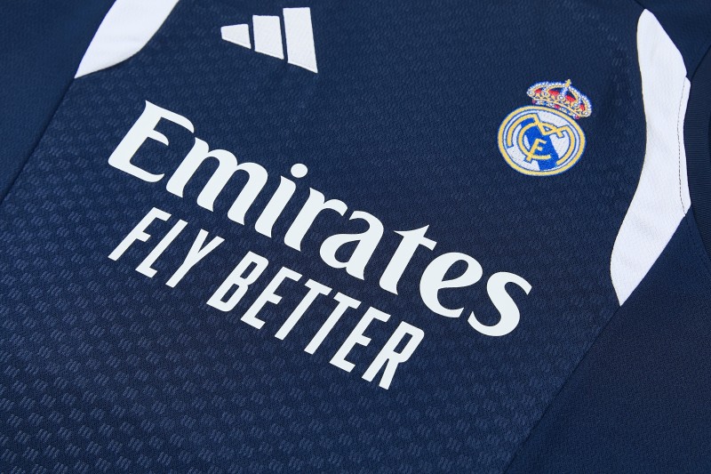 26/27 Real Madrid Navy Blue & White Sleeveless Vest Tracksuit + Short Pants