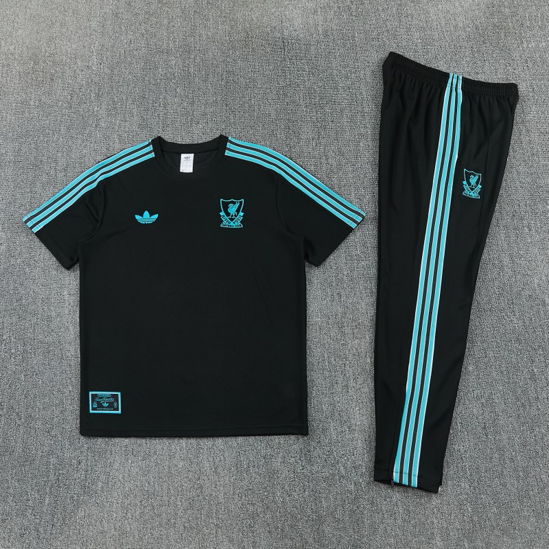 2026 Liverpool Black Short Sleeve Tracksuit + Long Pants