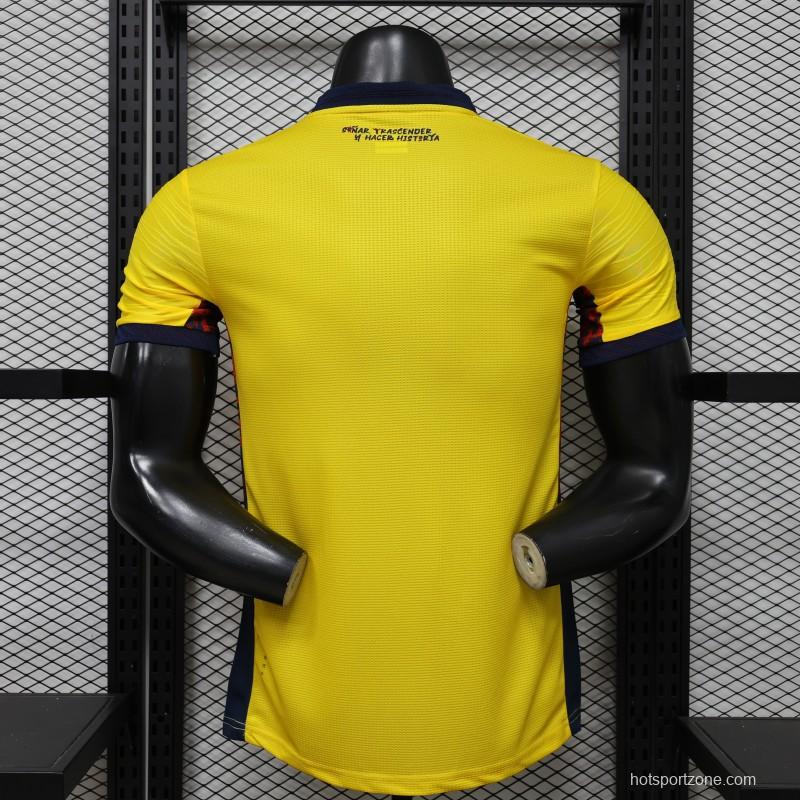 Player Version 2026 Ecuador Yellow with Tonal Wave  Home Jersey