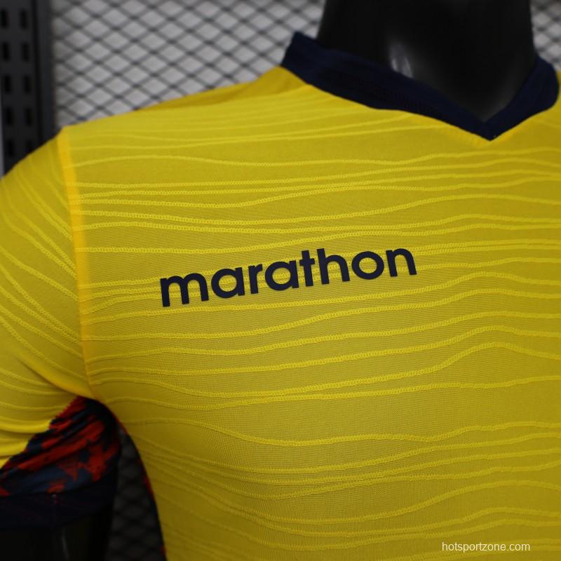Player Version 2026 Ecuador Yellow with Tonal Wave  Home Jersey