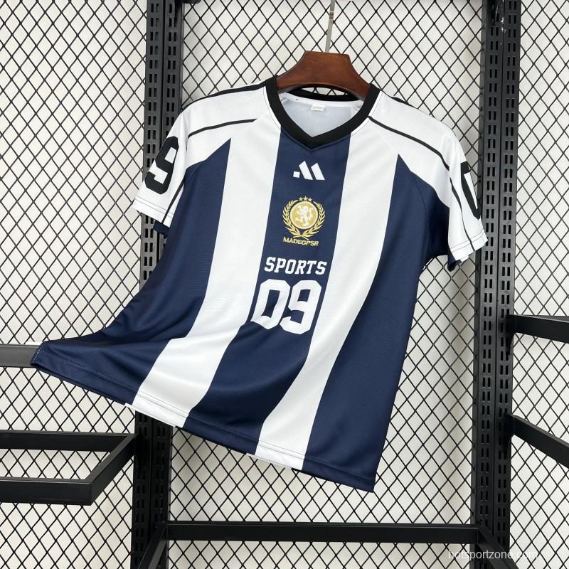 2026 Unisex Light Blue Striped World Cup Style V-Neck Soccer Jersey 1