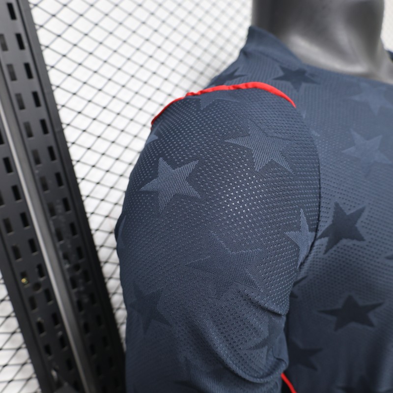 Player Version 2026 USA Navy Blue with Tonal Star  Long Sleeve Away Jersey