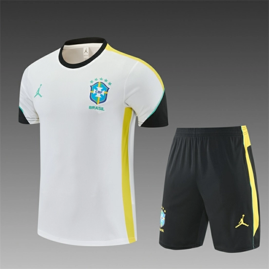 26/27 Brazil Away White Short Sleeve + Soccer Shorts