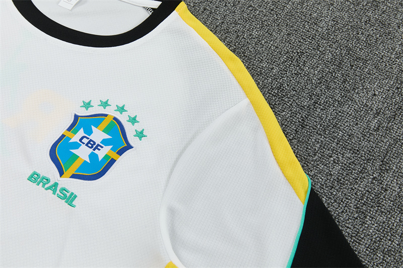 26/27 Brazil Away White Short Sleeve + Soccer Shorts