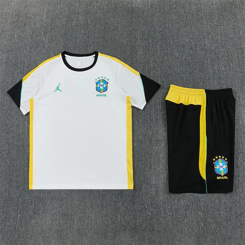 26/27 Brazil Away White Short Sleeve + Soccer Shorts