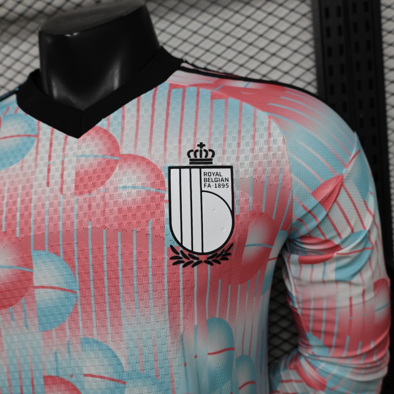Player Version 26/27 Belgium Frozen Blue & Pink  Away Long Sleeve Jersey