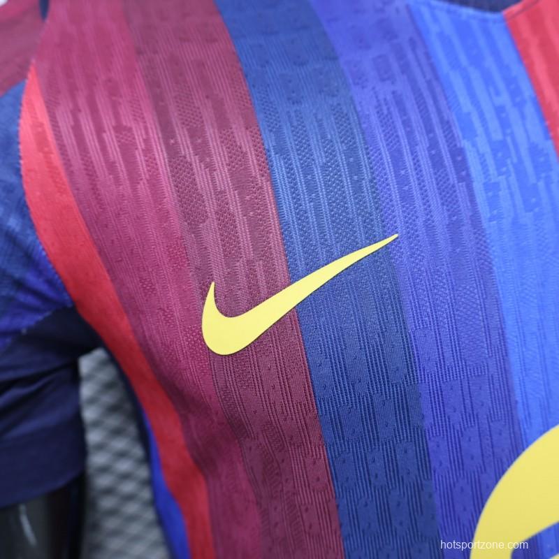 Player Version 26/27 FC Barcelona Deep Blue & Red Stripe  Home Jersey