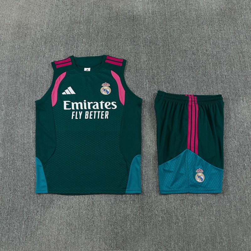 26/27 Real Madrid Dark Green Sleeveless Training Vest +Shorts Set