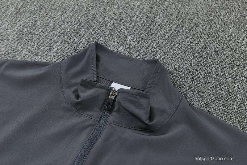 26/27 Inter Milan Grey & Black Full Zipper Jacket Tracksuit + Long Pants