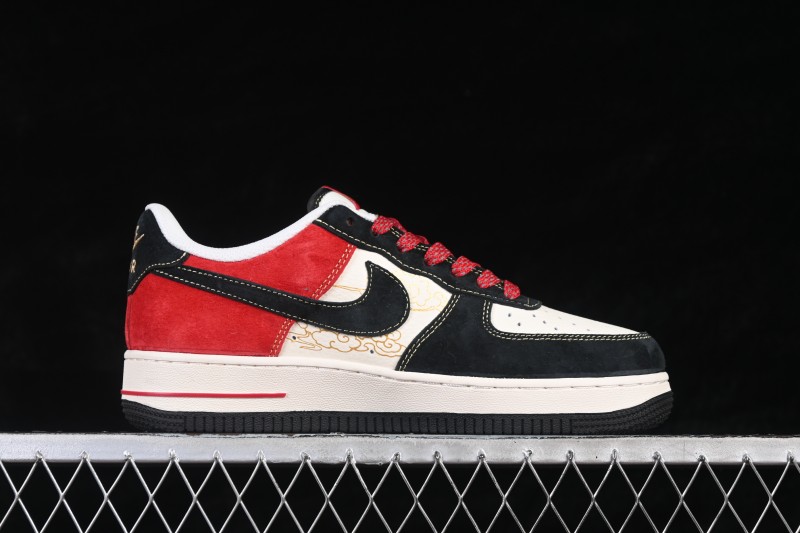 Nike Air Force 1 '07 Low Red Black Gold Three-Color Casual Low-Top Sneakers - QW5288-117