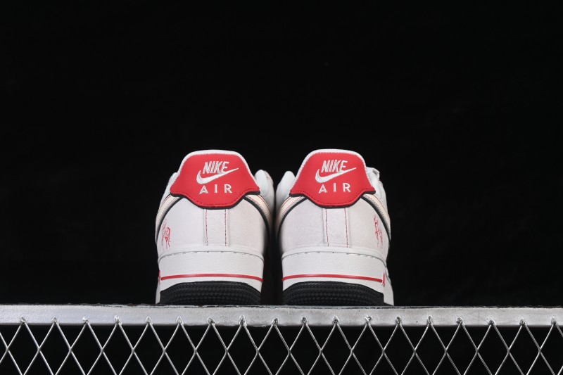 Nike Air Force 1 '07 Low Red and White Patchwork Casual Sneakers - JP2026-131