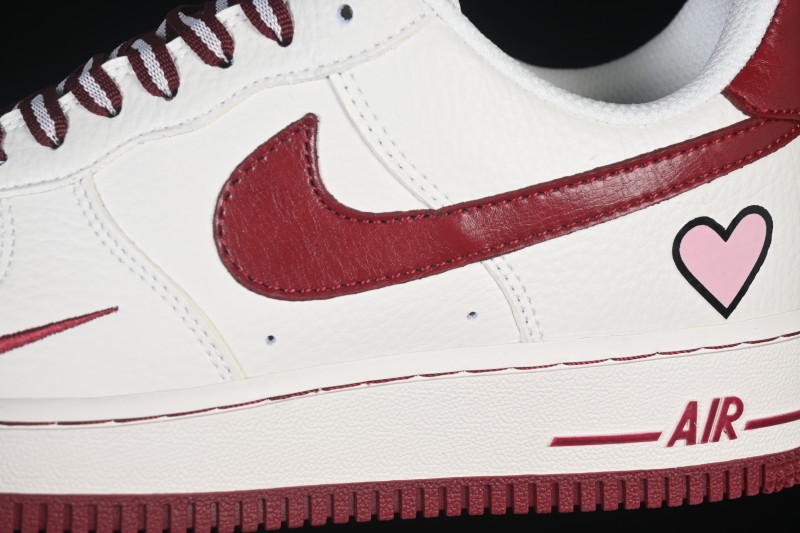 Nike Air Force 1 '07 Low Valentine's Day Edition White with Red Accents Low-Top Casual Skate Shoes - NH0601-539
