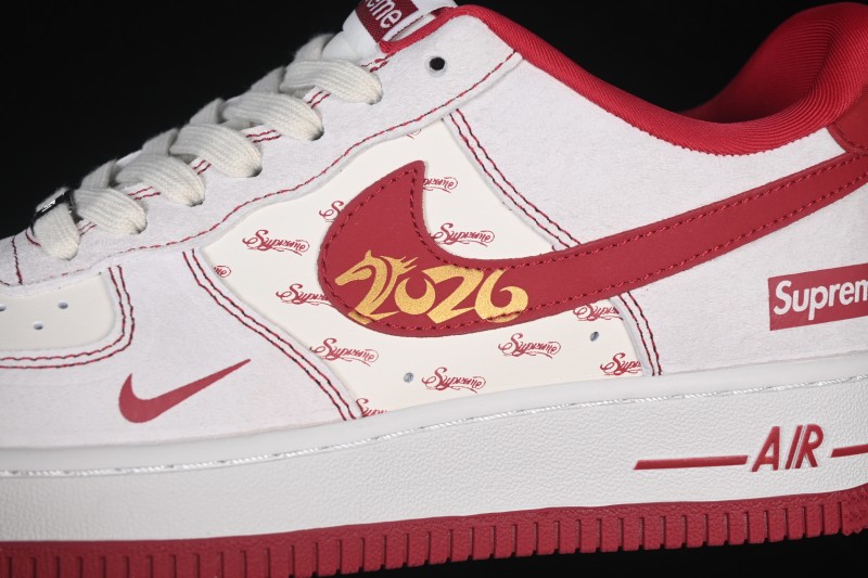 Nike Air Force 1 '07 Low Limited Year of the Horse Red White Color Blocking Casual Sneakers - JP2026-133