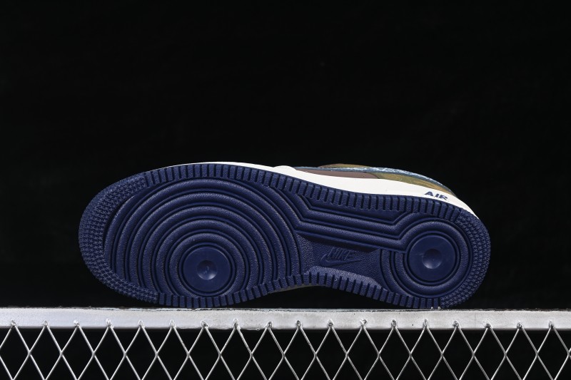 Nike Air Force 1 '07 Low Year of the Horse Limited Edition Brown-Grey Woven Gold Pattern Casual Sneakers - NH0601-536