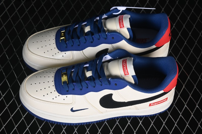 Nike Air Force 1 '07 Low Collaboration White Blue Red Black Low-Top Casual Skateboarding Shoes - CZ2959-100