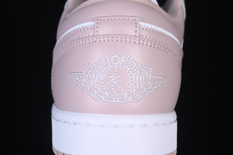 Nike Air Jordan 1 Low AJ1 Casual Skateboarding Shoes in White and Pink - DC0774-606