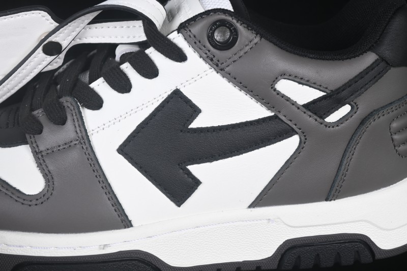Off-White Out of Office Low-Top Fashion Skate Shoes in White Dark Grey Black - FYD4