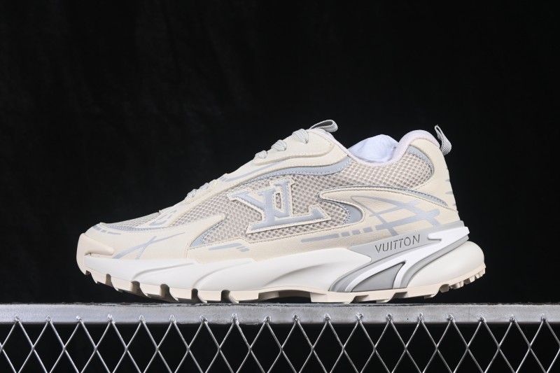 LV Tatic Runner Louis Vuitton Casual Running Shoes with Breathable Mesh and TPU Sole - Apricot