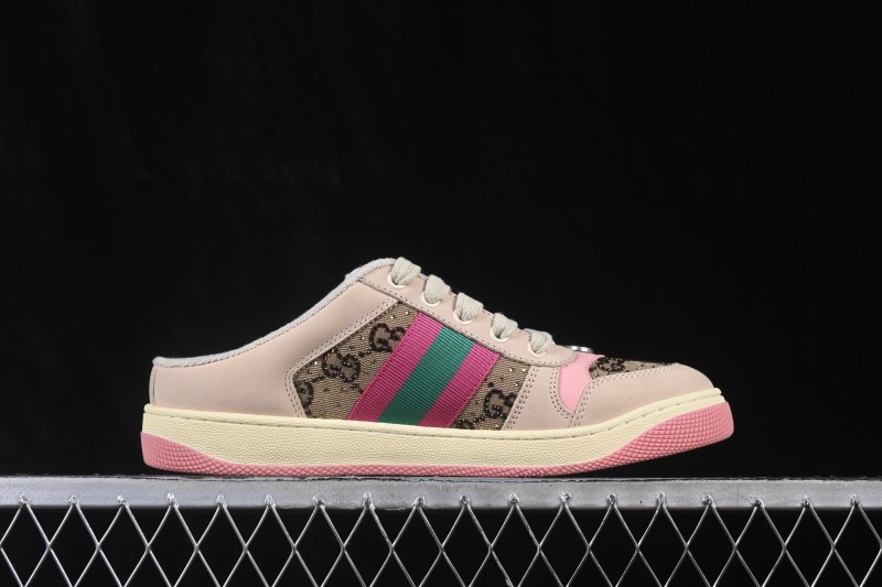 Gucci Screener Sneaker Pearlescent GG Pattern Flat Mule - 0YIA05380