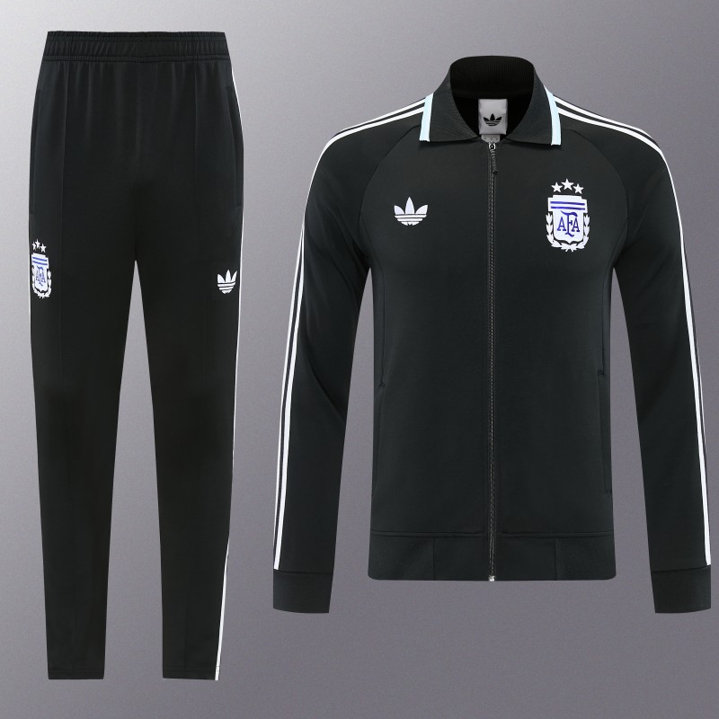 26/27 Argentina 06 Black Full Zipper Jacket + Long Pants