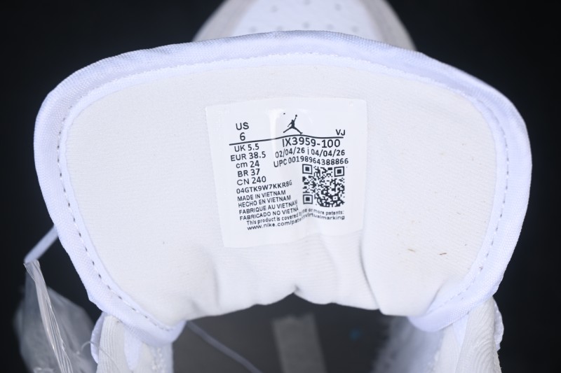 Nike Air Jordan 1 Low AJ1 Embroidered White Grey Low-Top Retro Cultural Basketball Shoes - IX3959-100