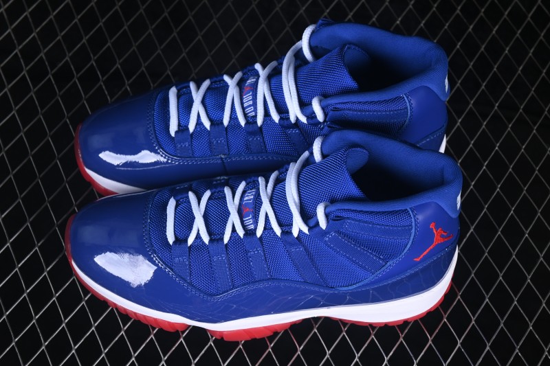 Air Jordan 11 Retro High-Top Basketball Shoes in Blue and Orange - CT8012-114