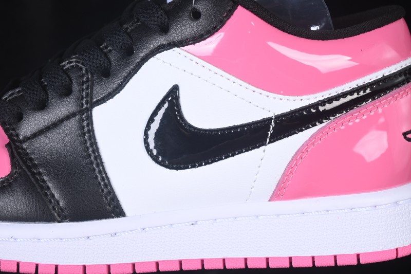 Air Jordan 1 Low Patent Leather Black Pink Low-Top Retro Cultural Basketball Shoes - IV2446-684