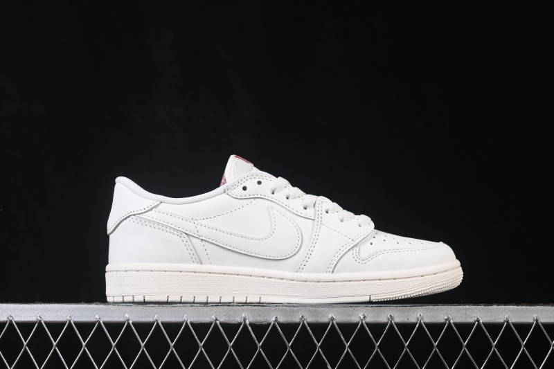Nike Air Jordan 1 Retro Low OG Sail and University Red Low-Top Retro Basketball Shoes - HQ6998-100