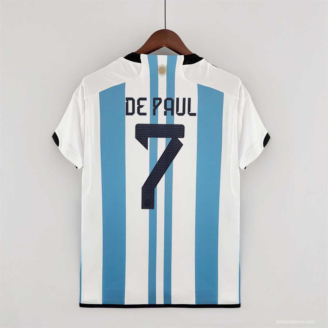 2022 Argentina Home Soccer Jersey