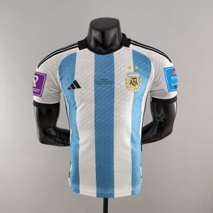 Player Version 2 Stars Argentina Home Final Match Jersey With Full Patch