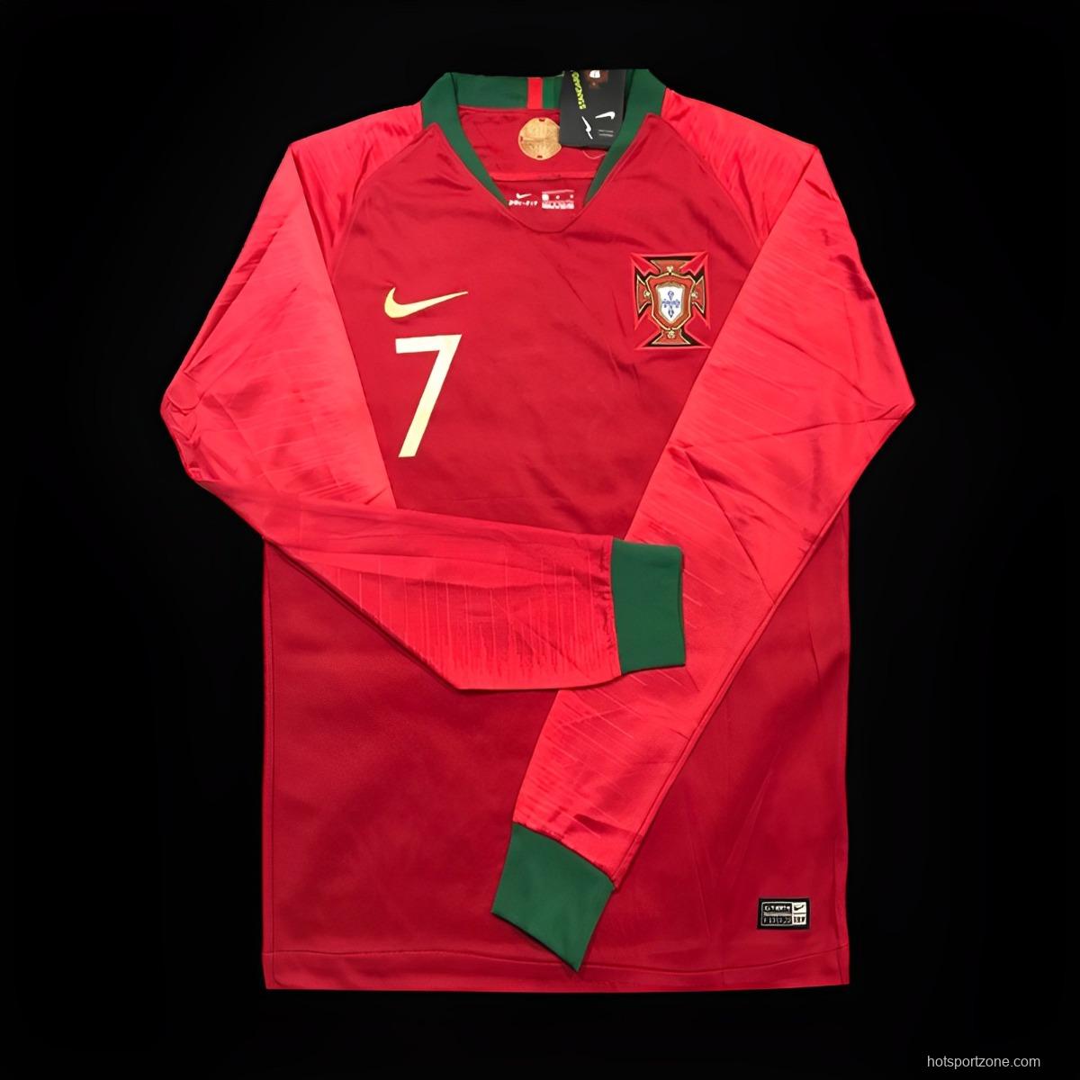 Retro 2018 Portugal Home Long Sleeve Jersey