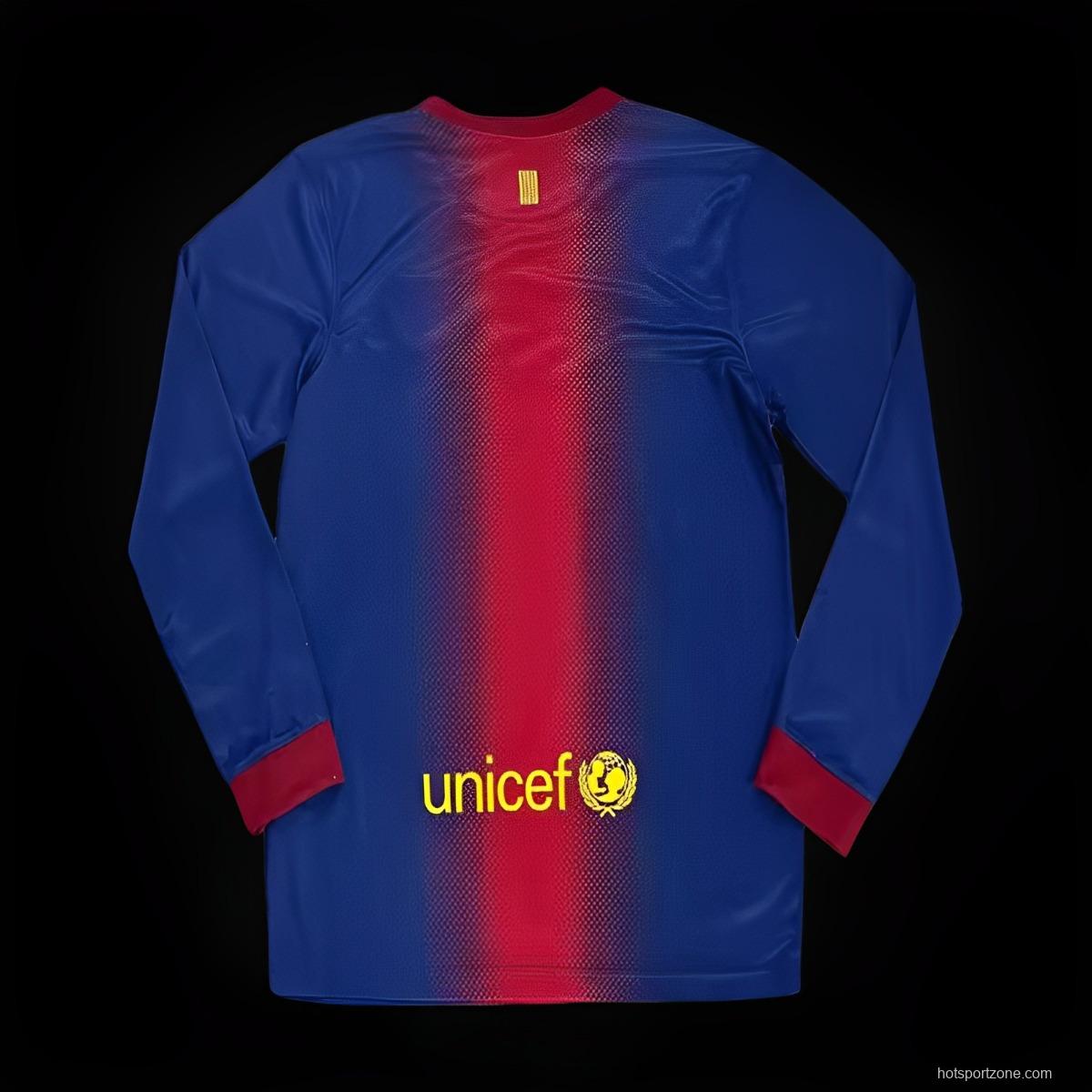 Retro 12/13 Barcelona Home Long Sleeve Jersey