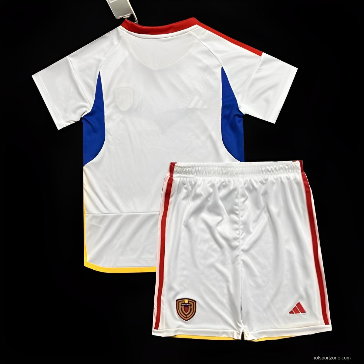 2024 Kids Venezuela Copa America Away White Jersey
