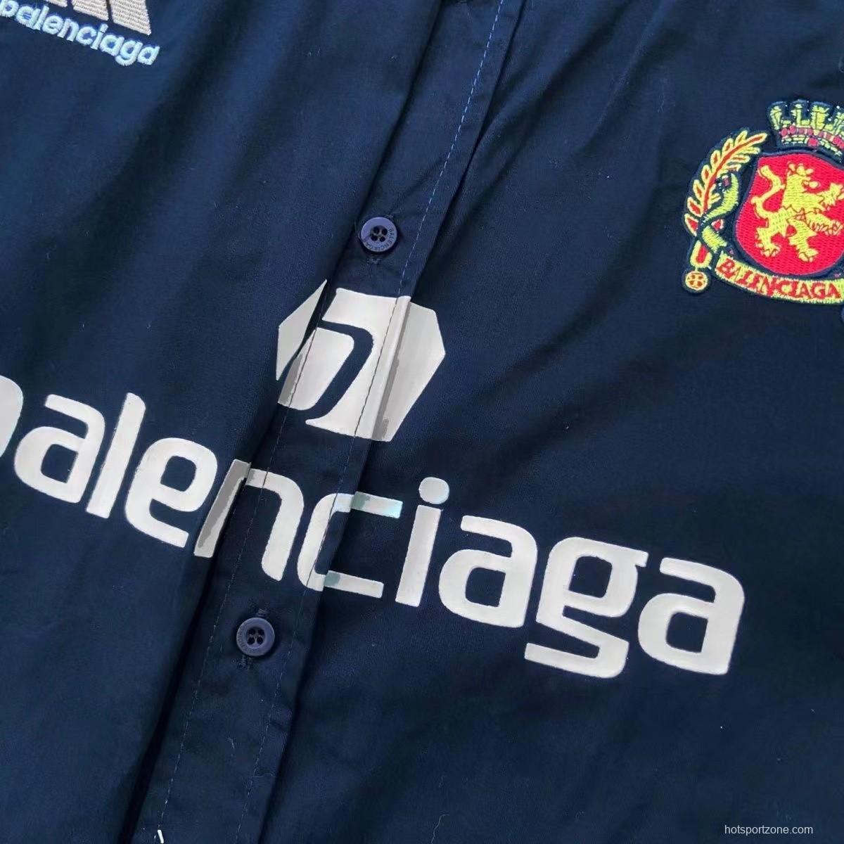 23/24 Manchester United xBalenciaga Navy Long Sleeve Shirt